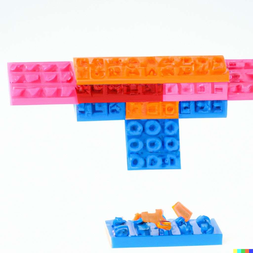 the discovery of gravity, made from LEGO bricks